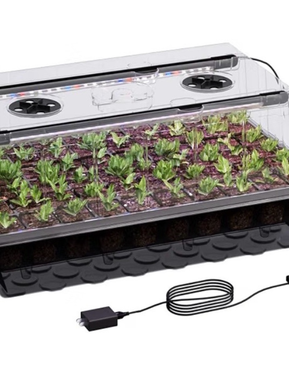 NEW 60-Cell Self-Watering Seed Starter Tray with Grow Light, Seed Starter Kit